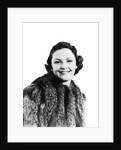 1930s 1940s Portrait Smiling Woman Wearing Fur Coat Looking At Camera by Anonymous