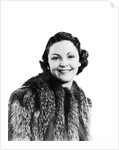 1930s 1940s Portrait Smiling Woman Wearing Fur Coat Looking At Camera by Anonymous