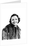1930s 1940s Portrait Smiling Woman Wearing Fur Coat Looking At Camera by Anonymous