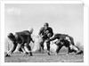 1940s 1950s Five Young Men Wearing Leather Helmets And Uniforms Playing Football by Anonymous