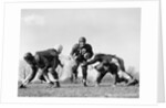 1940s 1950s Five Young Men Wearing Leather Helmets And Uniforms Playing Football by Anonymous