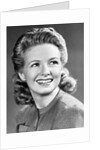 1940s Portrait Of Smiling Woman With Long Blond Curly Hair by Anonymous