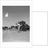 1950s Man Playing Golf Putting Golf Ball On Green To Flag And Cup Outdoor by Anonymous