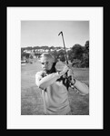 1960s Man Playing Golf Hitting Golf Ball From Fairway With Iron Club by Anonymous