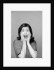 1960s Brunette Woman Screaming Mouth Wide Open Hands To Face Facial Expression Fear Scream Surprise Character Funny Face by Anonymous