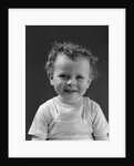 1940s Curly Haired Little Boy Portrait Smiling Looking At Camera by Anonymous