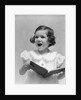 1930s Little Brunette Girl Singing Holding Songbook by Anonymous