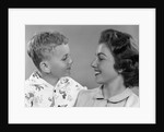 1950s Mother And Son Looking At Each Other Studio by Anonymous