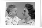 1950s Mother And Son Looking At Each Other Studio by Anonymous