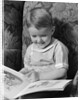 1930s 1940s Little Boy Sitting On Chair Reading Picture Book by Anonymous
