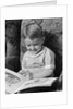 1930s 1940s Little Boy Sitting On Chair Reading Picture Book by Anonymous