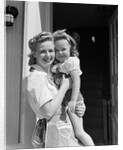 1940s Portrait Woman Mother Holding Girl Daughter Smiling Looking At Camera by Anonymous