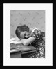 1930s Teenage Girl Sleeping Head Resting On Table Desk While Studying by Anonymous