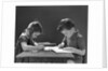 1940s Boy And Girl Sitting At Table Coloring In Books by Anonymous