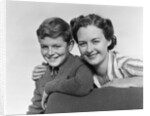 1940s Portrait Woman Mother Hugging Boy Son Smiling Looking At Camera by Anonymous