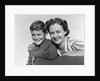 1940s Portrait Woman Mother Hugging Boy Son Smiling Looking At Camera by Anonymous