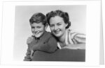 1940s Portrait Woman Mother Hugging Boy Son Smiling Looking At Camera by Anonymous