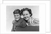 1940s Portrait Woman Mother Hugging Boy Son Smiling Looking At Camera by Anonymous