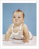 1960s Baby Making Funny Face Pushed Up On Arms Crawling Forward by Anonymous