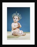 1960s Smiling Baby Wearing Rhinestone Queens Crown Or Princess Tiara by Anonymous