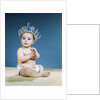 1960s Smiling Baby Wearing Rhinestone Queens Crown Or Princess Tiara by Anonymous