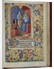 Virgin enthroned holding the child, an angel beside her from a French book of hours by Anonymous
