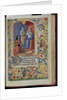 Virgin enthroned holding the child, an angel beside her from a French book of hours by Anonymous