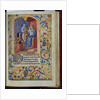 Virgin enthroned holding the child, an angel beside her from a French book of hours by Anonymous