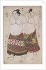 Full-length portraits of wrestlers from the Eastern Group, Uzugafuchi on the right and Onogawa on the left by Katsukawa Shunsho