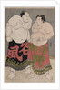 Full-length portraits of the wrestlers Onogawa Kisaburo, on the right and Tanizake Kajinosuke on the left by Katsukawa Shunko