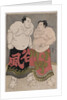 Full-length portraits of the wrestlers Onogawa Kisaburo, on the right and Tanizake Kajinosuke on the left by Katsukawa Shunko