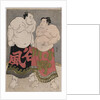 Full-length portraits of the wrestlers Onogawa Kisaburo, on the right and Tanizake Kajinosuke on the left by Katsukawa Shunko