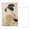 A bust portrait of the waitress Okita of the Naniwaya Teahouse by Kitagawa Utamaro
