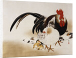Cockerel, Hen and Chicks by Shibata Zeshin