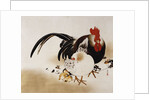 Cockerel, Hen and Chicks by Shibata Zeshin