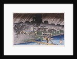 Twilight Shower at Tadasu Bank by Ando Hiroshige from the series 'Famous Places of Kyoto' by Anonymous