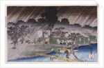 Twilight Shower at Tadasu Bank by Ando Hiroshige from the series 'Famous Places of Kyoto' by Anonymous