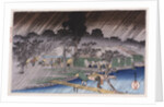 Twilight Shower at Tadasu Bank by Ando Hiroshige from the series 'Famous Places of Kyoto' by Anonymous