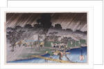 Twilight Shower at Tadasu Bank by Ando Hiroshige from the series 'Famous Places of Kyoto' by Anonymous