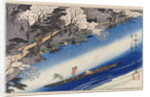 Cherry Blossoms at Arashiyama by Ando Hiroshige from the series 'Famous Places of Kyoto' by Anonymous