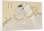 The match between Tanikaze Kajinosuke, the ozeki of the Edo team, and Kimenzan Tanigoro of the Eastern Group by Katsukawa Shunsho