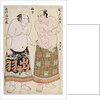 Full-length portraits of wrestlers of the Western Group, depicting Sekinoto Hachiroji on the right and Dewanoumi Kinzo on the left by Katsukawa Shunsho