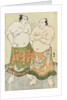 Full-length portraits of the wrestlers Fudenoumi of the Eastern Group on the right and Kashiwado of the Western group on the left by Katsukawa Shunsho