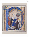 Illuminated initial depicting assassination of St. Peter Martyr by Anonymous