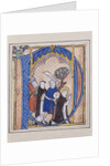 Illuminated initial depicting assassination of St. Peter Martyr by Anonymous