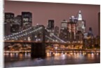 Brooklyn Bridge and Manhattan Skyline, New York City by Anonymous