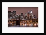 Brooklyn Bridge and Manhattan Skyline, New York City by Anonymous