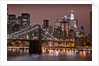 Brooklyn Bridge and Manhattan Skyline, New York City by Anonymous
