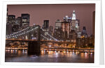 Brooklyn Bridge and Manhattan Skyline, New York City by Anonymous