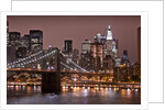 Brooklyn Bridge and Manhattan Skyline, New York City by Anonymous